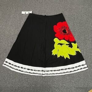 Zero Zero Skirt Womens Size Medium Floral Black White - New